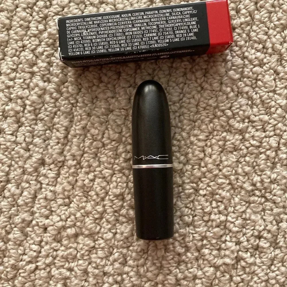 Mac Retro Matte Lipstick 702 Dangerous Red Full Size Swatched Like New with Box
